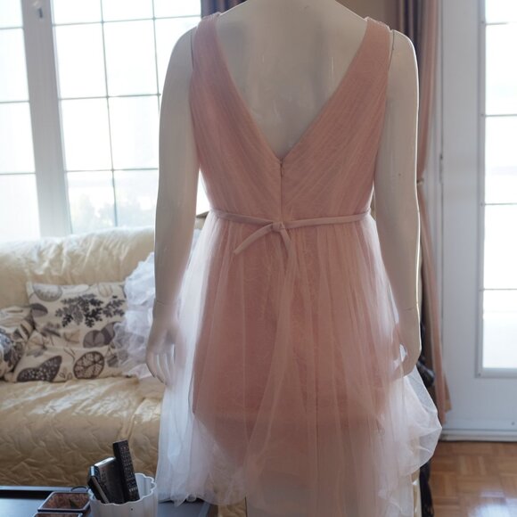 COPY - White by Vera Wang Blush Tulle over Lace Bridesmaid Dress size 12 - Picture 5 of 9